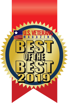 The logo for Veteran Friendly schools by the U.S. Veterans Magazine.